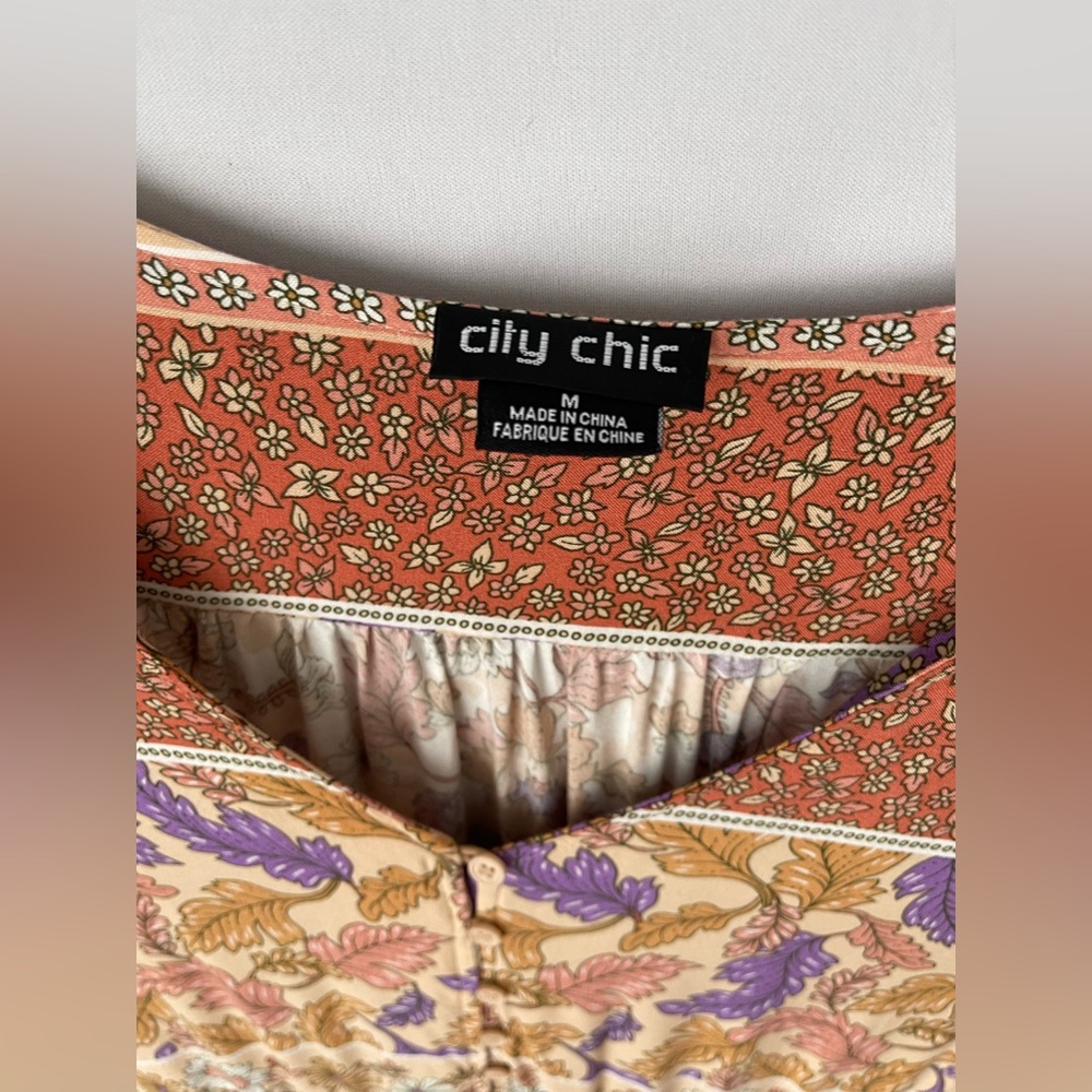 City Chic Floral Boho Tiered Maxi Dress 1X - Picture 5 of 12